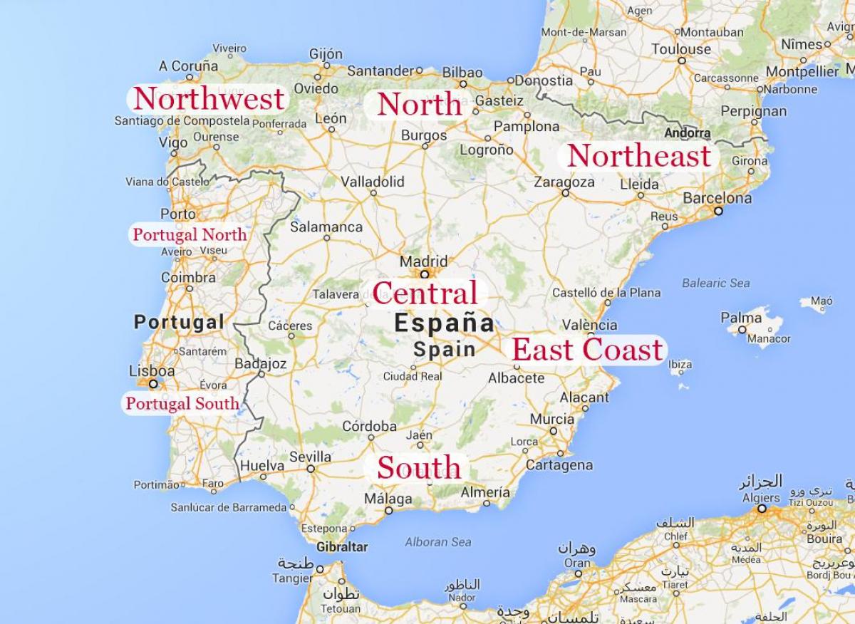 karta över spanska kusten Karta över östra Spanien   Karta över östra Spanien kusten (Södra 