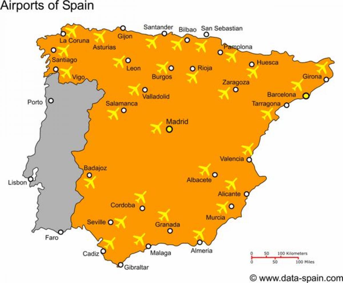 Flygplatser Spanien Karta | Karta
